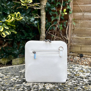 White 'Mia' Mini Crossbody Bag By David Jones (back)