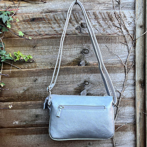 Silver Triple Section Crossbody Bag By David Jones (back)