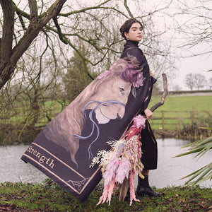 ‘Strength’ Tarot Tales Blanket Scarf By Artist Jessica Roux