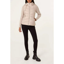 Load image into Gallery viewer, Stone Knitted Sleeve Puffer Quilted Hybrid Jacket (front)
