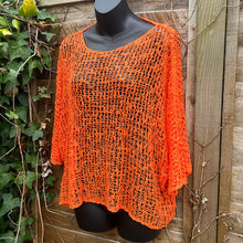 Load image into Gallery viewer, Breezy Orange Bohemian Popcorn Cover Up
