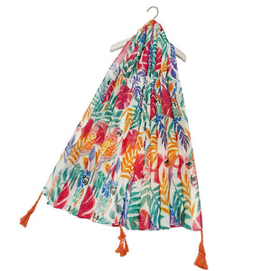 Vibrant Tropical Print Scarf