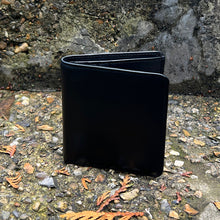 Load image into Gallery viewer, Gents Small Leather Wallet with 6 Card Slots By Black Leather (closed)
