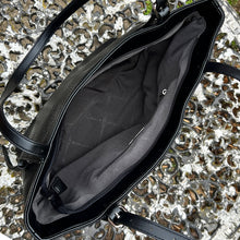 Load image into Gallery viewer, Black Casual Everyday Shoulder Bag with Asymmetrical Front Pockets (open)
