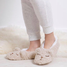 Load image into Gallery viewer, Totes Toasties Sleepy Sheep Cosy Slippers (model)
