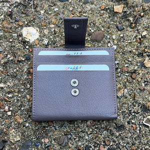 Stone Leather Credit Card Holder with Note Section
