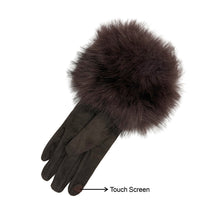 Load image into Gallery viewer, Mocha Luxe Faux Fur Cuff Gloves (touch)
