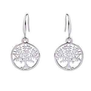 Silver Tree of Life Eternal Hook Earrings