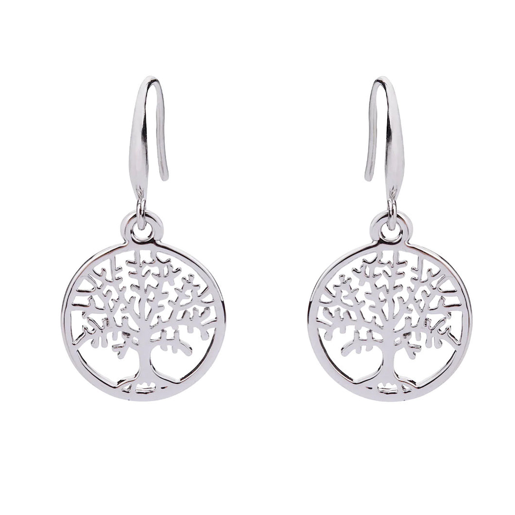 Silver Tree of Life Eternal Hook Earrings