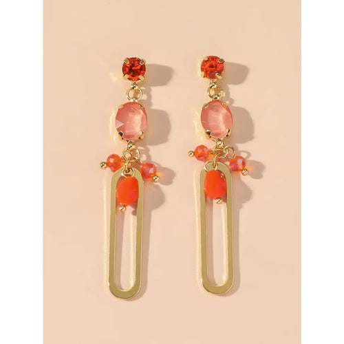 Orange Clou Dangle Earrings