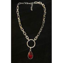 Load image into Gallery viewer, Silver, Red &amp; Hematite Crystal Short Necklace
