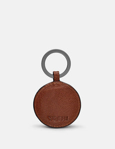 Football Brown Leather Keyring (back)