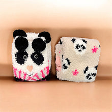 Load image into Gallery viewer, Snug &amp; Cosy Panda Marshmallow Slipper Socks (2 Pair Gift Set)
