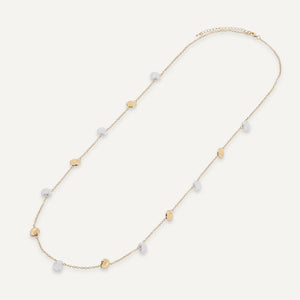 Gold & Cream Faux Pearl Long Necklace