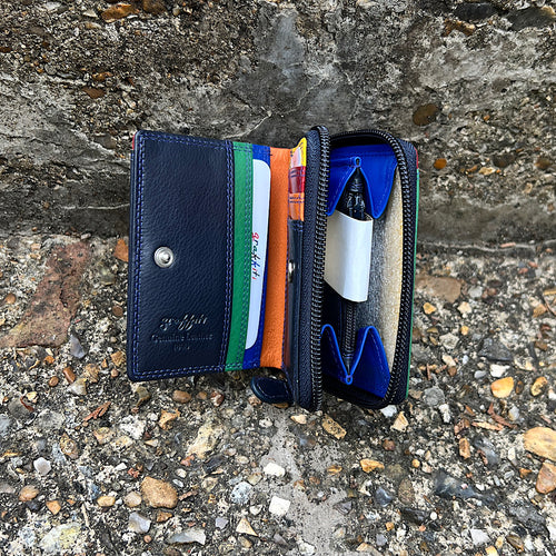 Midnight Small 'aka Holiday' Leather RFID Purse (open)