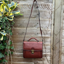 Load image into Gallery viewer, Small Tan Italian Attaché Leather Bag (hanging)
