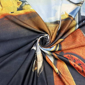Dali Art Print Reversible Silk Scarf (swirl)