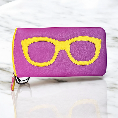 Genuine Leather Glasses & Sunglasses Case | Orchid Sunshine