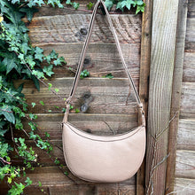 Load image into Gallery viewer, Taupe Scoop with Fabric Adjustable Strap Crossbody Bag (back)
