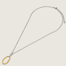 Load image into Gallery viewer, Oval Gold &amp; White Gold Plated Stainless Steel Pendant
