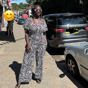 Black & White Zebra Print Jumpsuit