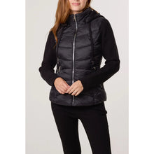 Load image into Gallery viewer, Black Knitted Sleeve Puffer Quilted Hybrid Jacket
