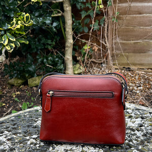 Chestnut 'Cecilia' Italian Leather Crossbody Bag (back)