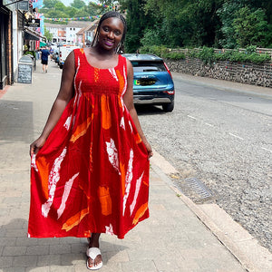 'The Original' Bestselling Magic Dress | Orange Brush Strokes Print