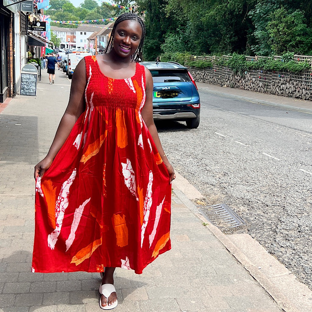 'The Original' Bestselling Magic Dress | Orange Brush Strokes Print