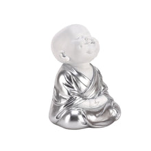 Load image into Gallery viewer, White &amp; Silver Meditating Cherub Buddha (side)
