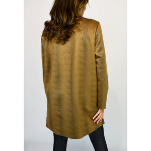 Mocha Snake Embossed PU Italian Jacket (back)