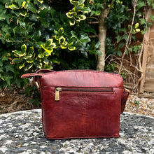 Load image into Gallery viewer, Cognac &#39;Natalie&#39; Leather Crossbody Bag (back)
