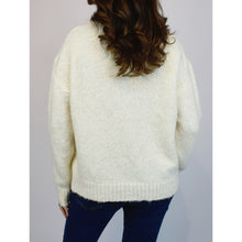 Load image into Gallery viewer, Off White Silver Sequin Butterfly Jumper (back)
