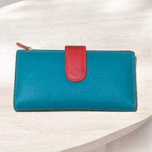 Large Leather Seville Multi Colour Purse (closed)