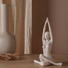 Load image into Gallery viewer, Sun Salutation Yoga Pose White Figurine (side)
