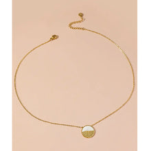 Load image into Gallery viewer, Gold &amp; Peal Tone Stainless Steel Disc Necklace

