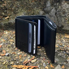 Load image into Gallery viewer, Gents Small Leather Wallet with Coin Pocket By Black Leather (open)

