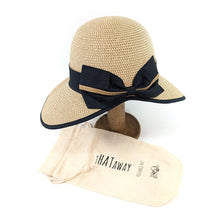 Load image into Gallery viewer, Dark Natural Open Back Bow Foldable Hat
