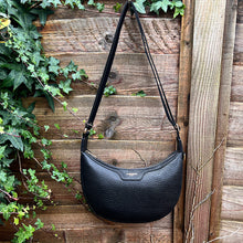 Load image into Gallery viewer, Black Scoop with Fabric Adjustable Strap Crossbody Bag
