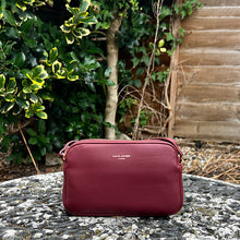 Load image into Gallery viewer, Small Windsor Wine Double Zip Crossbody Bag
