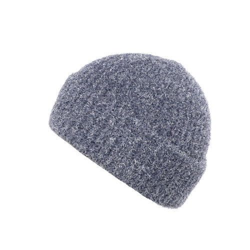 Navy & Silver Glitz Knitted Beanie