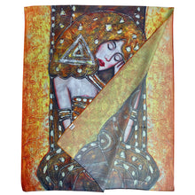 Load image into Gallery viewer, Impressionist Style Egyptian Goddess Print Silk Scarf
