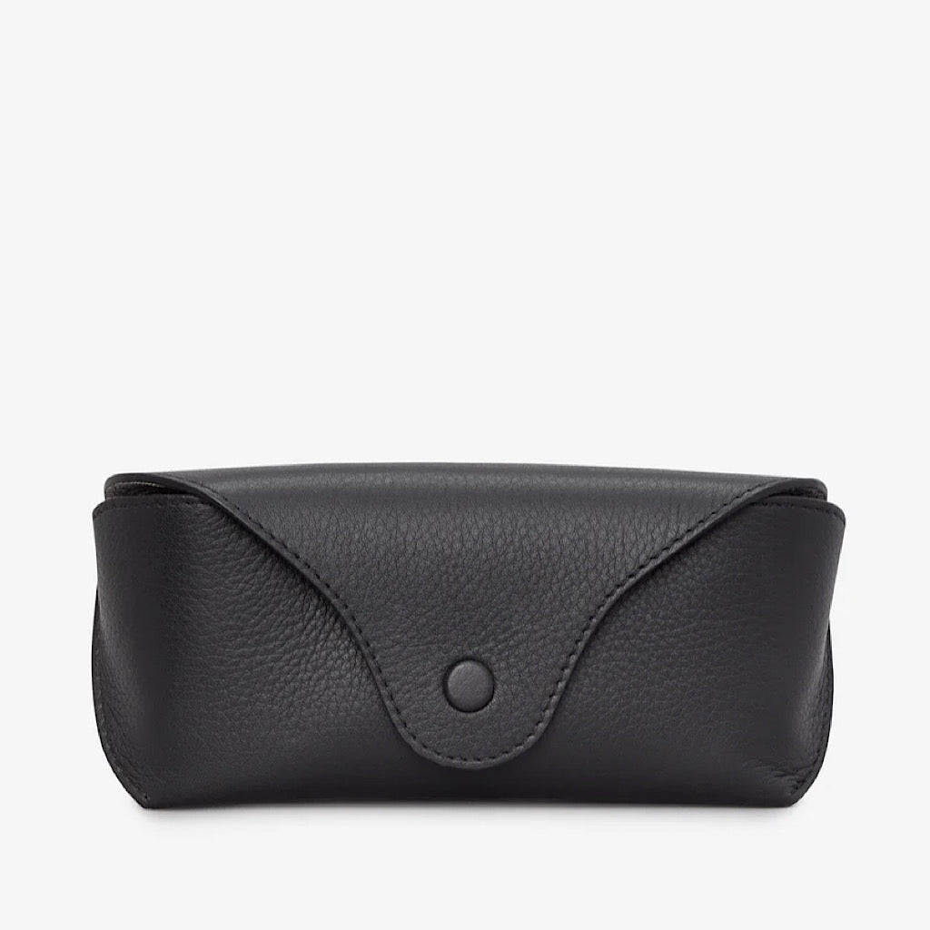 Black Leather Glasses Case by Yoshi (front)