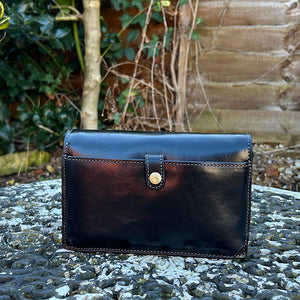 Small Black 'Eleonora' Italian Leather Shoulder Bag (back)