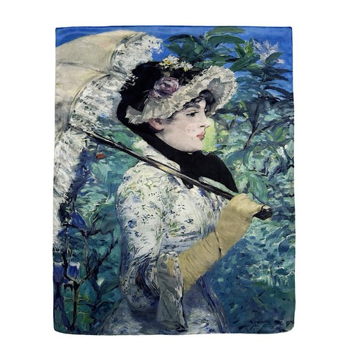 Manet 'Jeanne Demarsy'/Monet 'Water Lily' Reversible Silk Scarf (Jeanne)