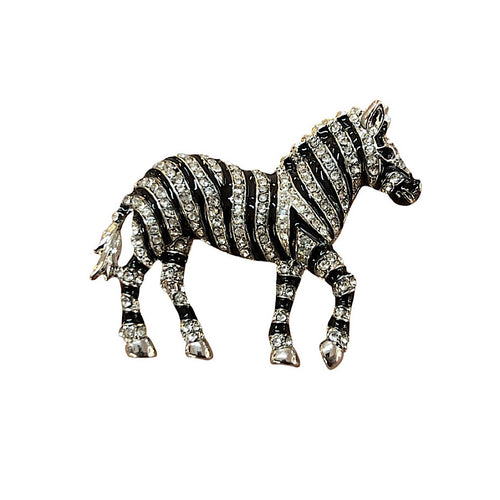 'Zara' Sparkling Zebra Crystal Brooch