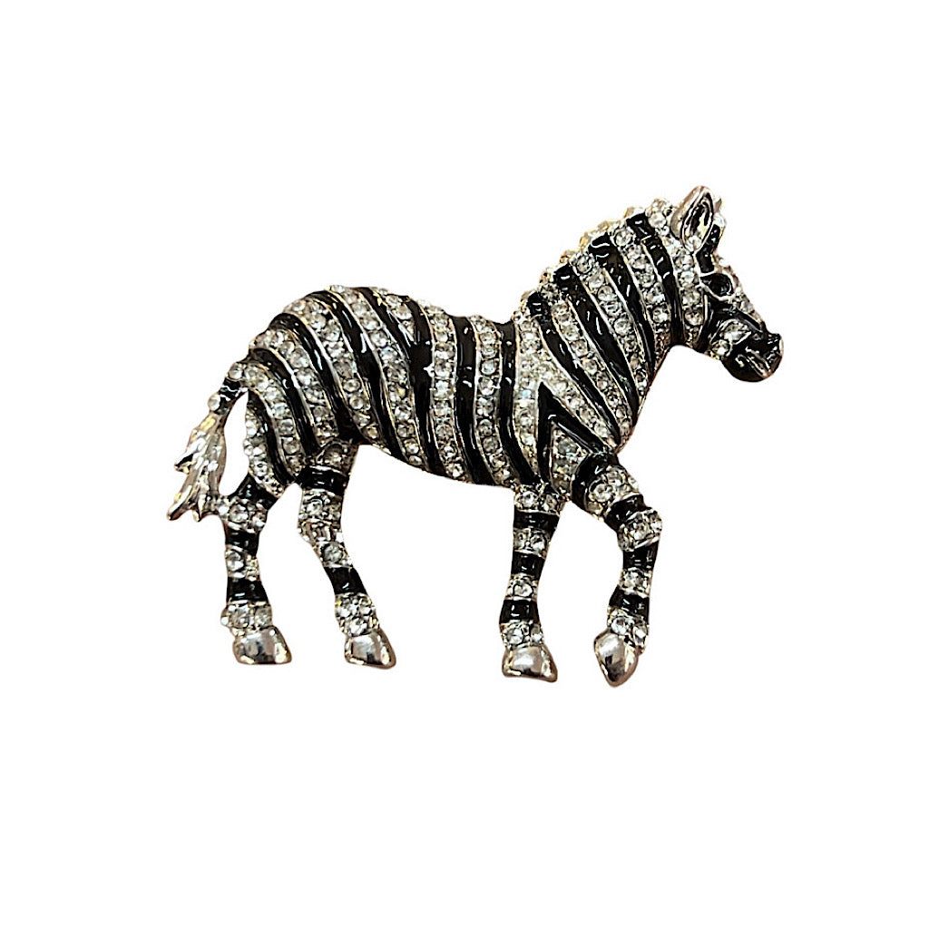 'Zara' Sparkling Zebra Crystal Brooch