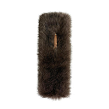Load image into Gallery viewer, Mocha Dream Faux Fur Collar Wrap (flat)
