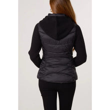Load image into Gallery viewer, Black Knitted Sleeve Puffer Quilted Hybrid Jacket (back)
