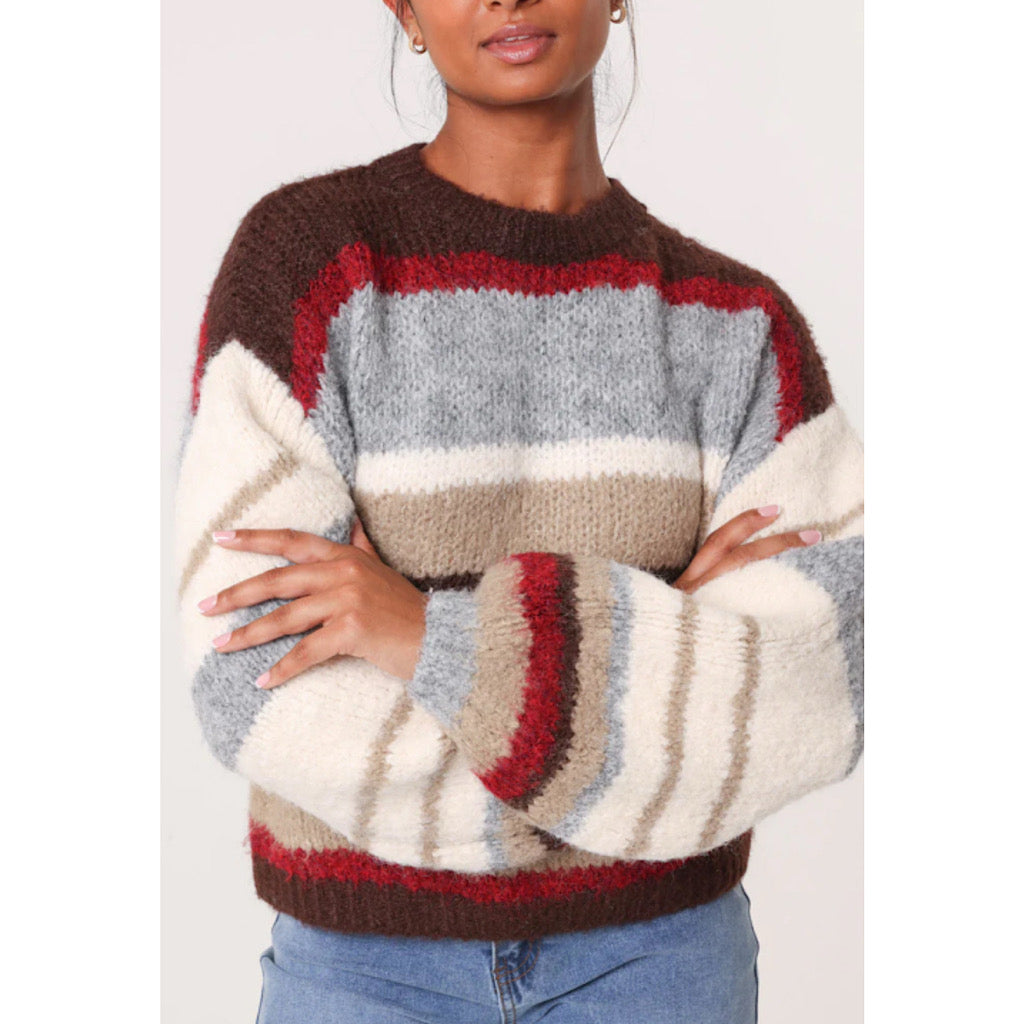 Autumn Hues Striped Knit Jumper